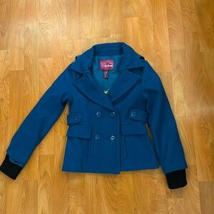 Epic Threads Girls Wool Teal Pea Coat Size Medium